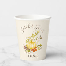 Aquarellfarben - Pumpkin & Blätter Hochzeit