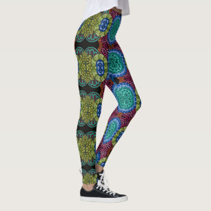 Aquarellfarben Rainbow Colors Mandala Leggings
