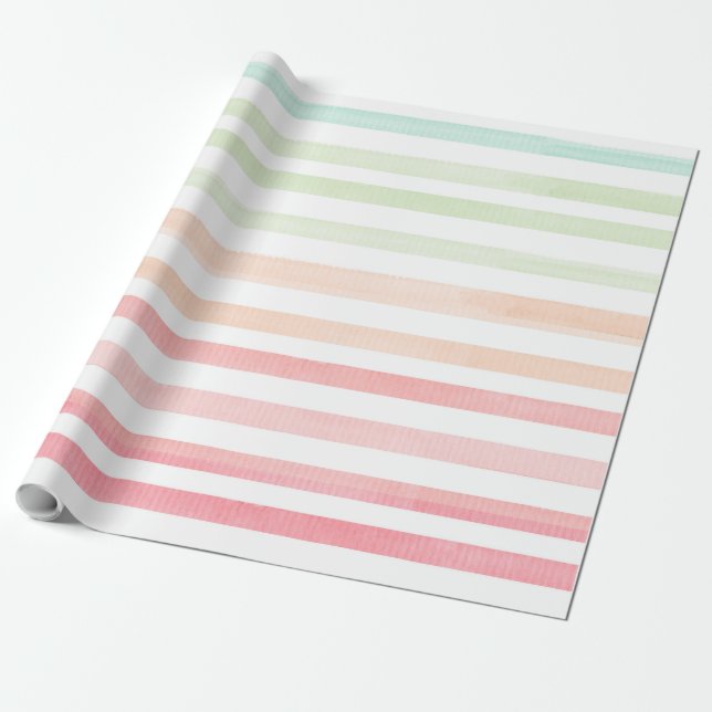 Aquarellfarben Rainbow Striptepapier 2 Geschenkpapier (Ungerollt)