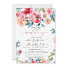 Aquarellfarben Red Ombre Garden Rose Hochzeit