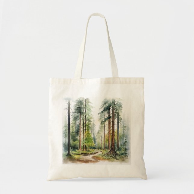 Aquarellfarben Redwood Totbeutel Tragetasche (Vorne)