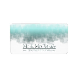 Aquarellfarben Reflections Mr & Mrs Aquamarin ID77 Adressaufkleber