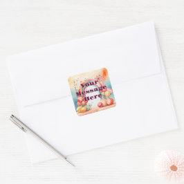 Aquarellfarben-Regenbogen-Bliss-Party Quadratischer Aufkleber