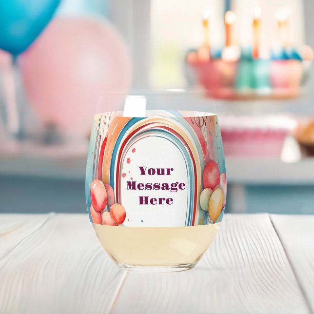 Aquarellfarben-Regenbogen-Bliss-Party Weinglas Ohne Stiel (Insitu (Baby Party))