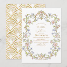 Aquarellfarben-Retro-Blume Gold Brautparty