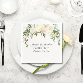 Aquarellfarben Rosa Beige Elfenbeinwüstenhochzeit Serviette