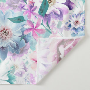 Aquarellfarben, rosa, blaue Blumen. Wandteppich