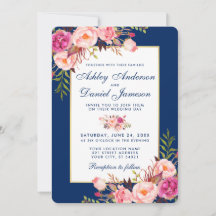 Aquarellfarben Rosa blaue Hochzeit B