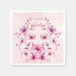 Aquarellfarben Rosa Blume Napkins Serviette