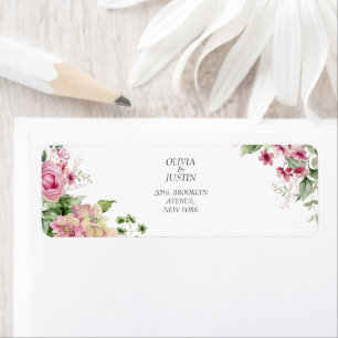 Aquarellfarben Rosa Blumenrahmen Hochzeit
