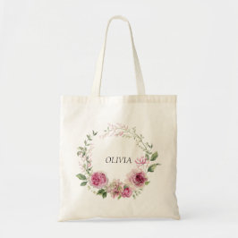 Aquarellfarben Rosa Blumenrahmen Hochzeit Tragetasche