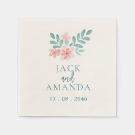 Aquarellfarben Rosa Blumenzauberkunst Napkin Serviette