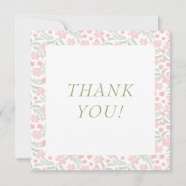 Aquarellfarben Rosa Blumenzehen Danke Karte