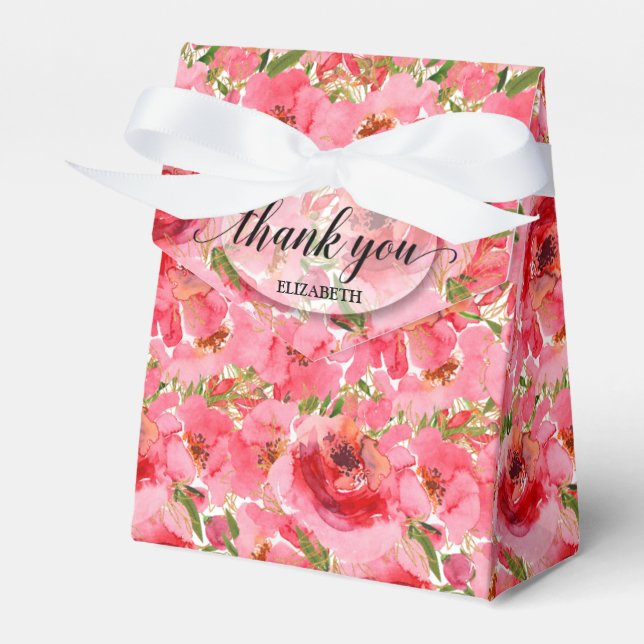 Aquarellfarben Rosa Brautparty Zelt Geschenkschachtel (Vorderseite)