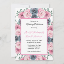 Aquarellfarben Rosa & dutzende Blüten Hochzeit