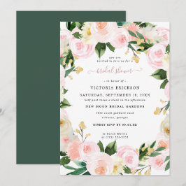 Aquarellfarben Rosa Florals Brautparty Einladung