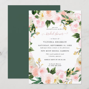 Aquarellfarben Rosa Florals Brautparty Einladung