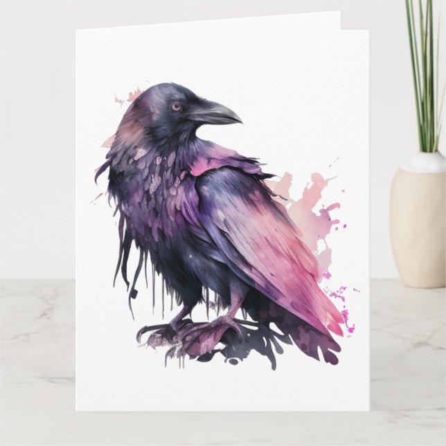 Aquarellfarben - Rosa Karte (Vorderseite)