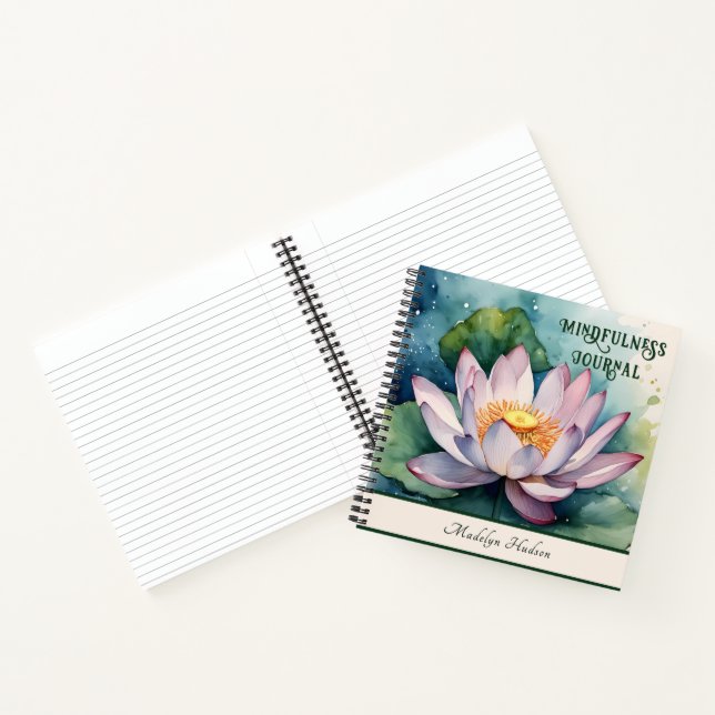 Aquarellfarben Rosa Lotus Blume Notizbuch (Innenseite)
