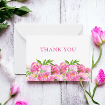 Aquarellfarben Rosa Peonies Vielen Dank