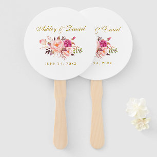 Aquarellfarben Rosa Rose Blush Wedding R Fächer