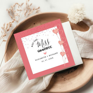 Aquarellfarben Rosa & Rotes Herz Sweet Danke Party Serviette