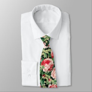 Aquarellfarben, Rosa und Rote Rose Blume & Grüne B Krawatte
