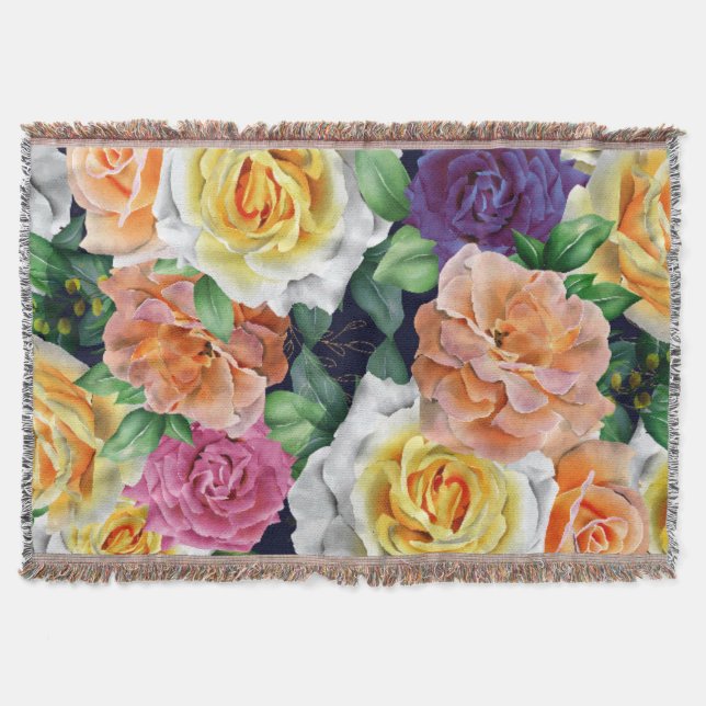 Aquarellfarben-Rose 29 Decke (Vorderseite)