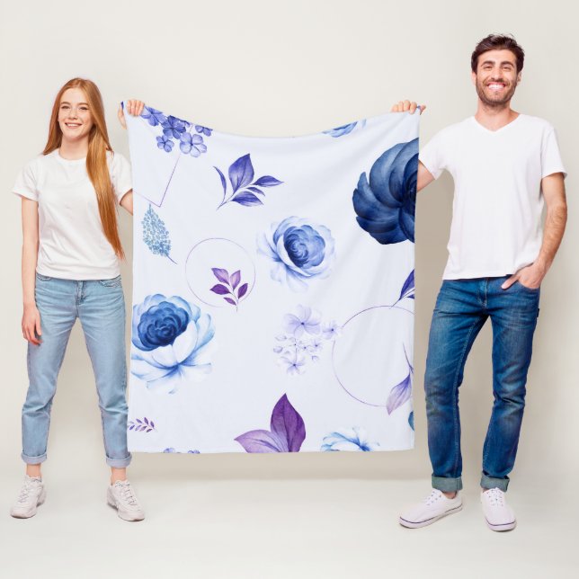 Aquarellfarben-Rose 31 Fleecedecke (Beispiel)