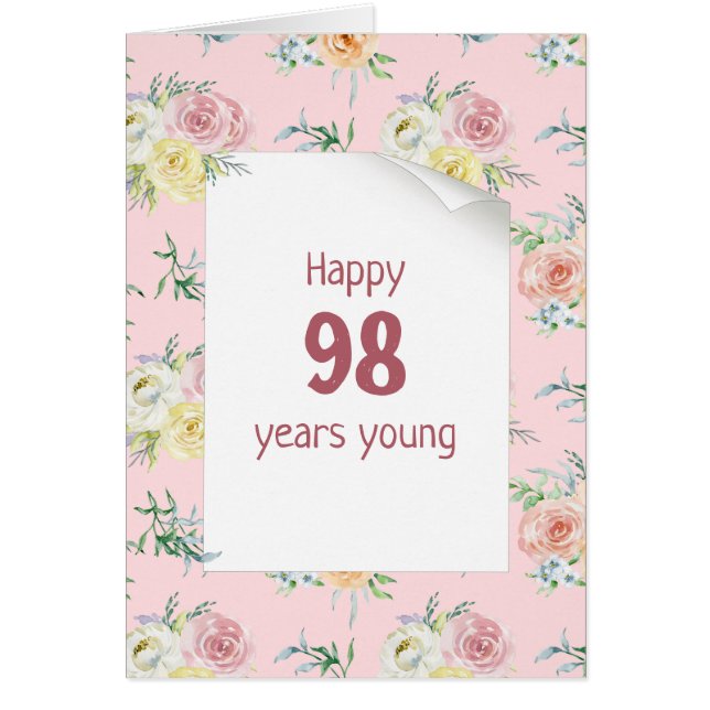Aquarellfarben-Rose 98. Geburtstag (Vorne)
