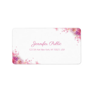 Aquarellfarben Rose Bloral Moderne Handschrift Adr Adressaufkleber