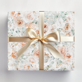 Aquarellfarben Rose Blume Eukalyptus Blätter Blume Geschenkpapier