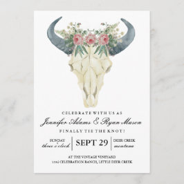 Aquarellfarben Rose Bohemische Hochzeitseinladung Einladung