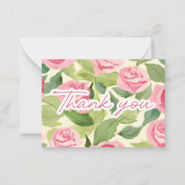 Aquarellfarben Rose Dankbarkeit Vielen Dank Anmerk Mitteilungskarte