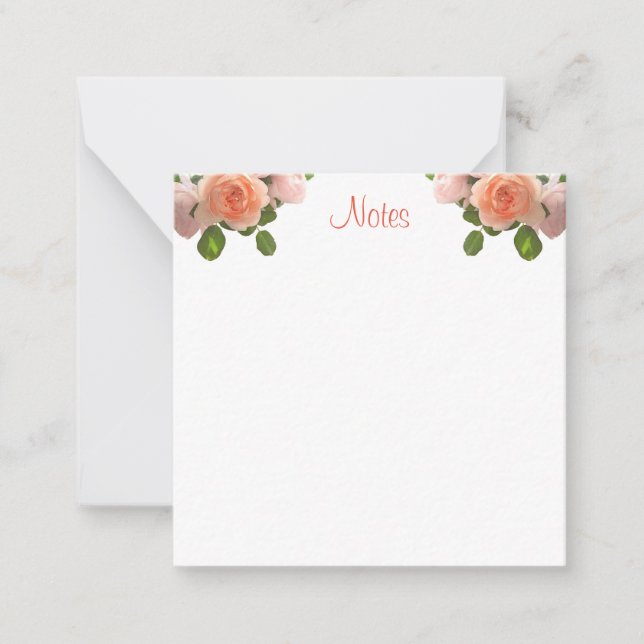 Aquarellfarben-Rose, gezeichnet Script floral Mitteilungskarte (Vorderseite)