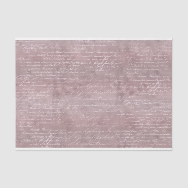 Aquarellfarben-Rose Gold-Script-Kalligrafie-Dekoup Seidenpapier (Vorderseite)