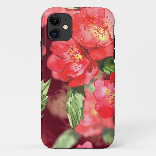 Aquarellfarben-Rose mit Grüntönen Case-Mate-iPhone Case-Mate iPhone Hülle (Rückseite)