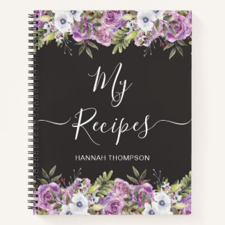 Aquarellfarben Rose Personalisierte Skriptfamilie  Notizbuch