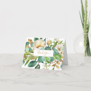 Aquarellfarben-Rose und Eukalyptus-Merkkarte Dankeskarte