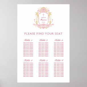 Aquarellfarben Rose Wappen Taufe Seekarte Poster
