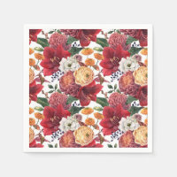 Aquarellfarben Rote Amaryllis und Chrysanthema Flo