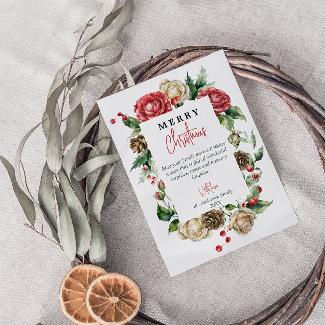 Aquarellfarben Rote Berries Frohe Weihnachten (Von Creator hochgeladen)