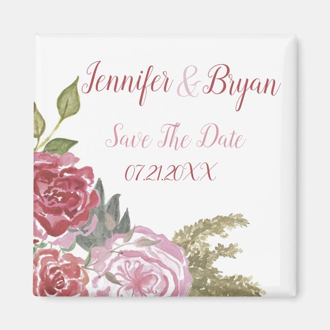 Aquarellfarben Save the Date Magnet (Vorne)
