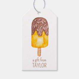 Aquarellfarben Schokolade Fudge Popsicle Geschenkt Geschenkanhänger