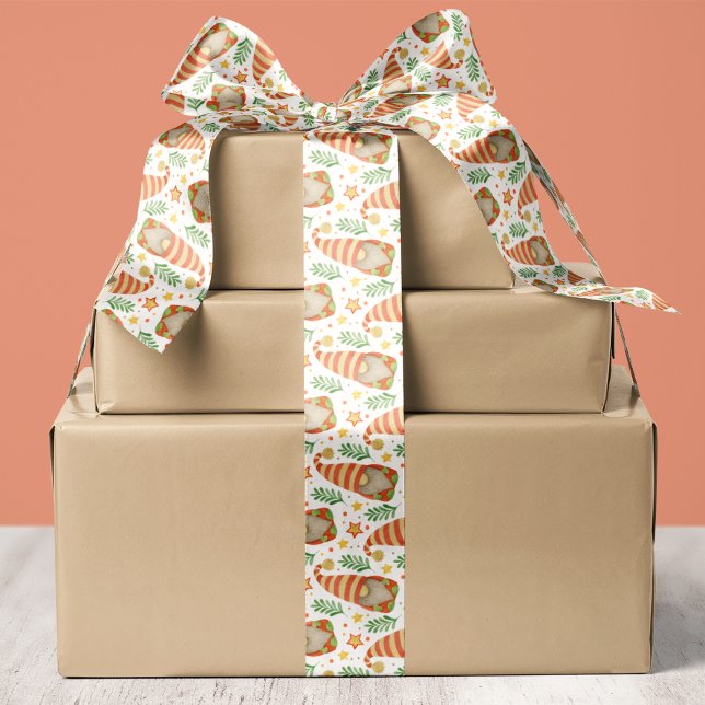 Aquarellfarben Skandinavien Gnome Weihnachten Satinband (Von Creator hochgeladen)