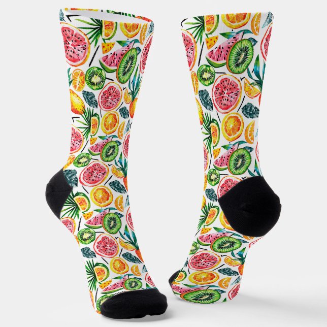 Aquarellfarben skizziert detailliertes Muster von  Socken (Gewinkelt)