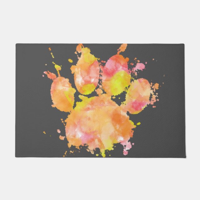 Aquarellfarben-Splash-Dog Pfosten Drucken Fußmatte (Vorderseite)