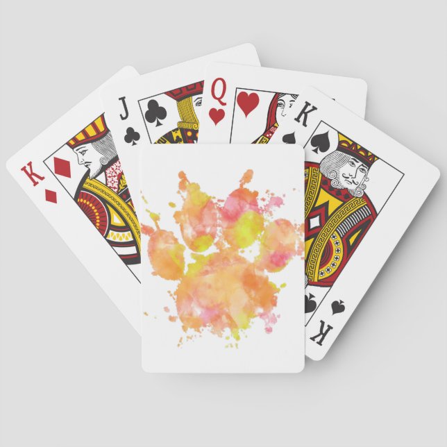 Aquarellfarben-Splash-Dog Pfosten Drucken Spielkarten (Rückseite)