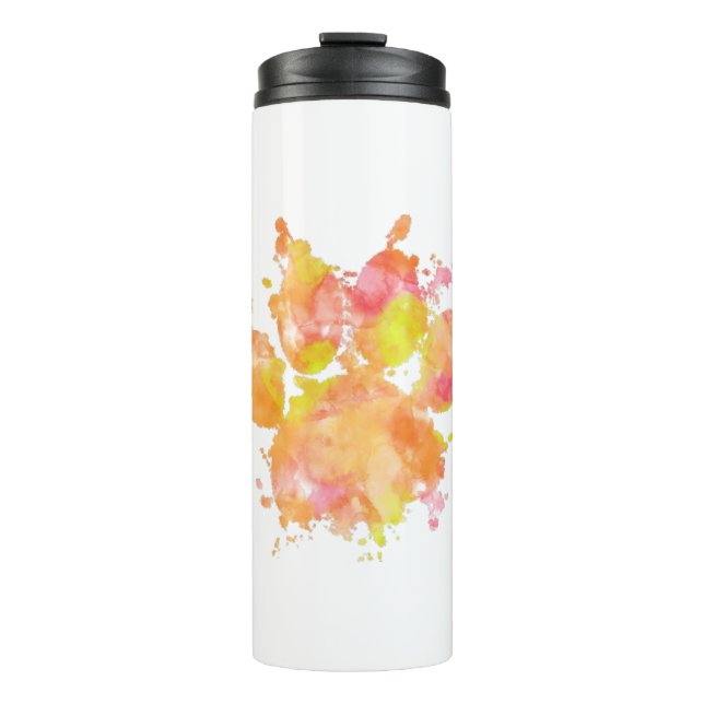 Aquarellfarben-Splash-Dog Pfosten Drucken Thermosbecher (Vorderseite)