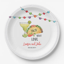 Aquarellfarben Tacos und Margarita Brautparty Pappteller